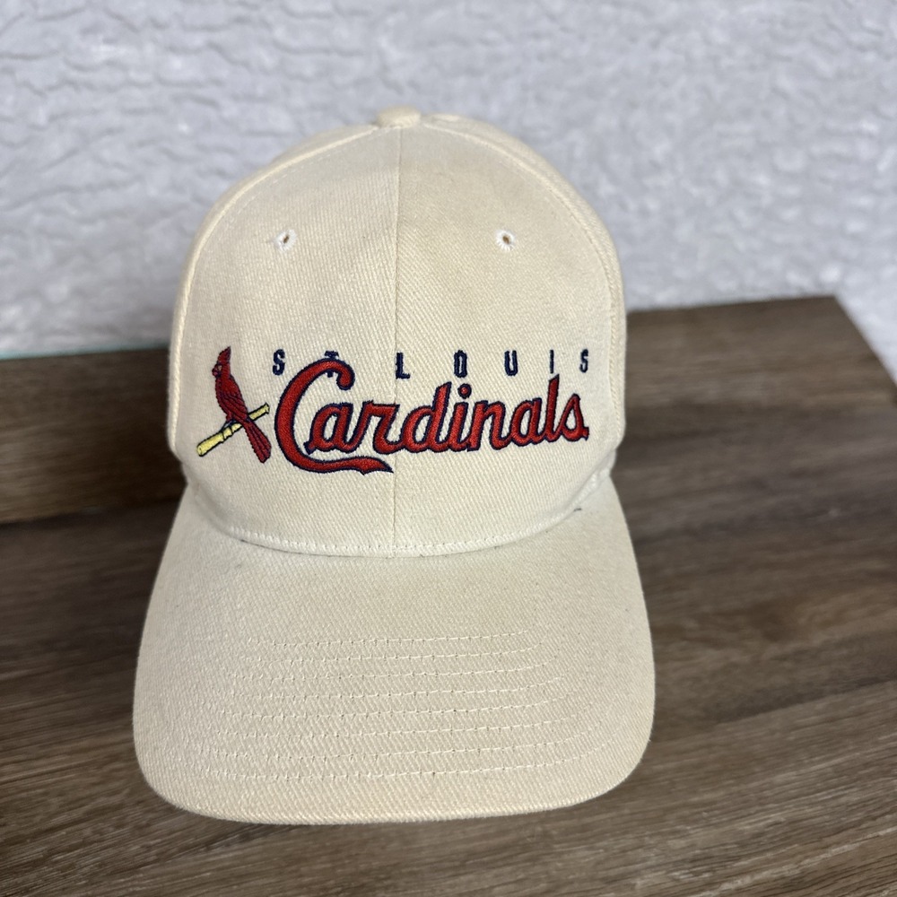 Vintage St Louis Cardinals Twins Enterprise Strapback Hat Cream MLB Cap USA